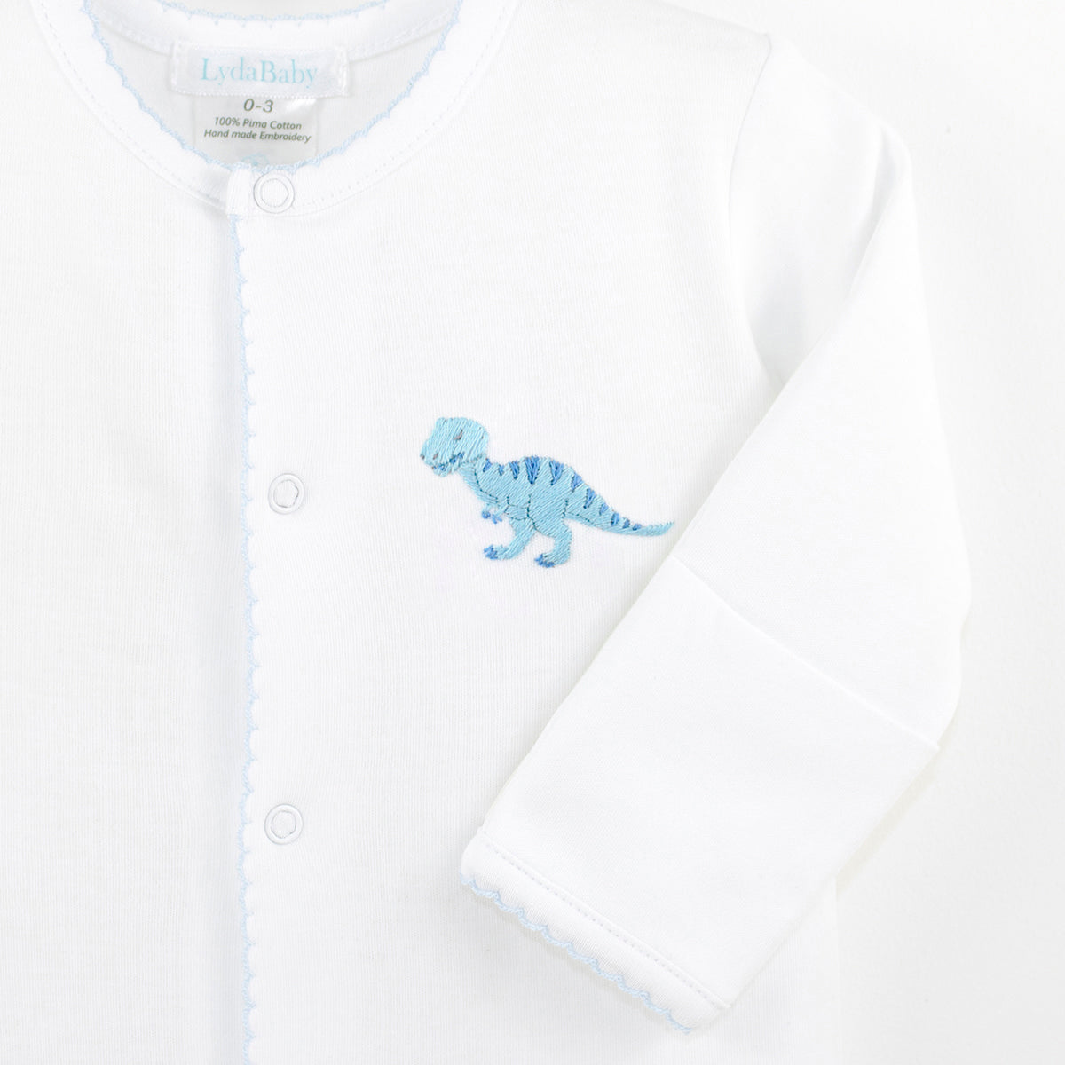 Colorful Dino Embroidery Footie | Baby Boy