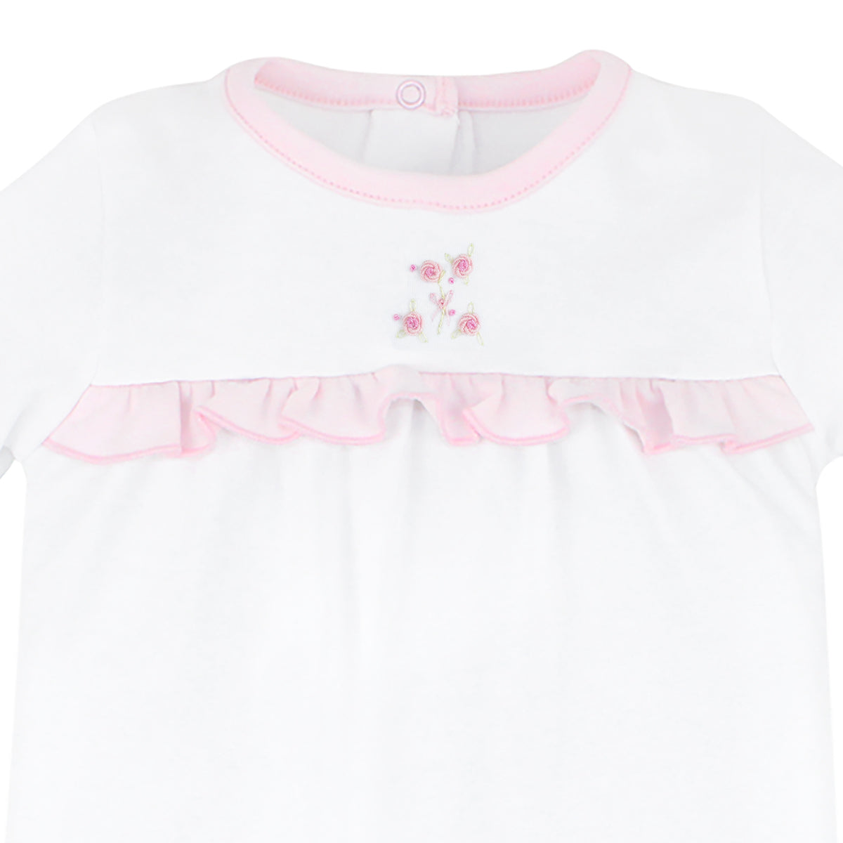 World Of Flowers Embroidery Footie | Baby Girl