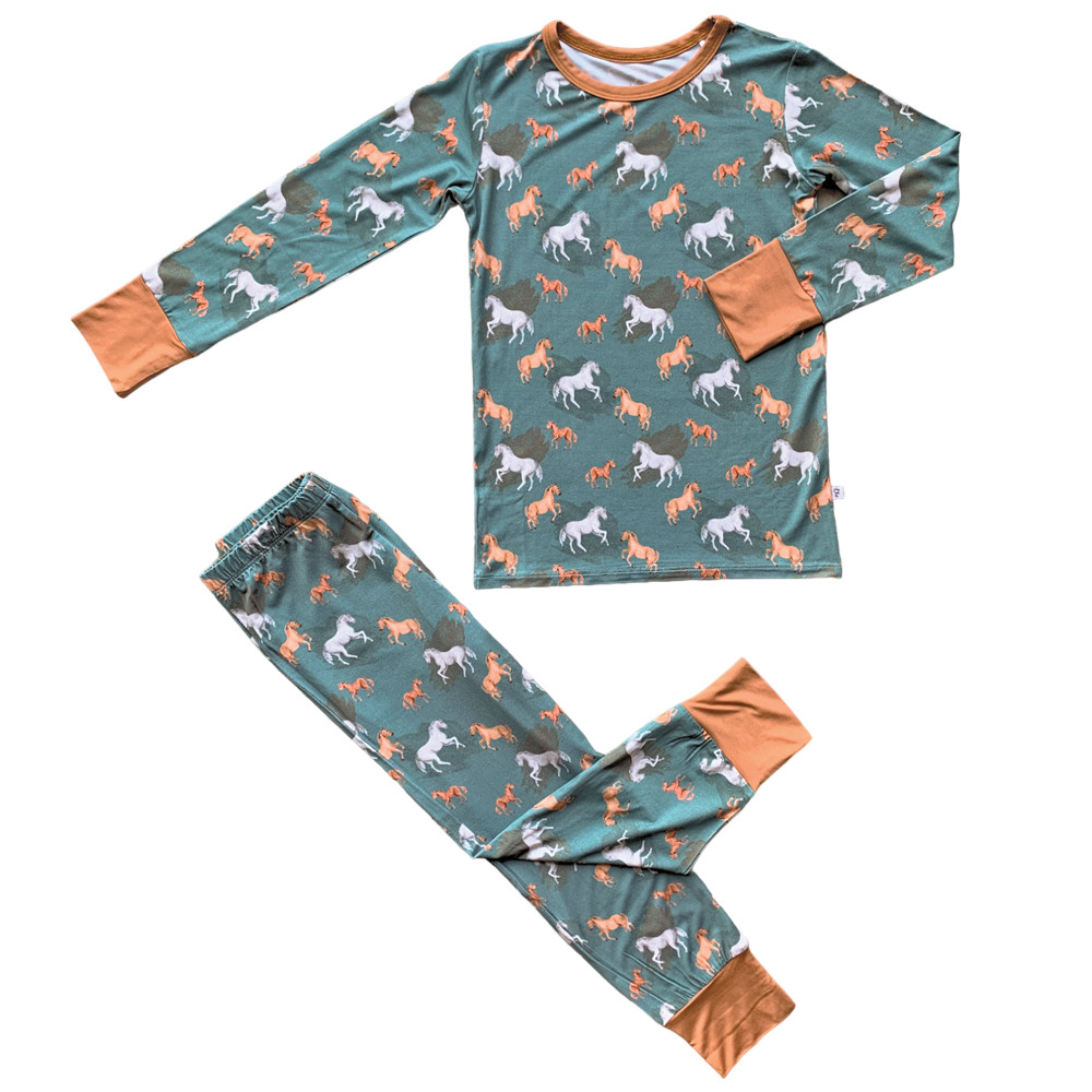 Ember Teal Bamboo 2-piece Long Sleeve Set