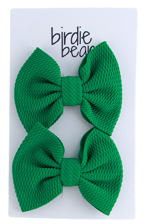 Emerald Clippy Bow Set