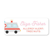 Allergy Alert Vinyl School Labels - Pink