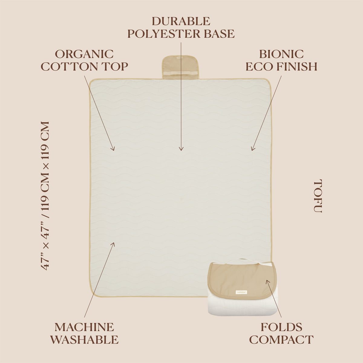 Premium Indoor/outdoor Jumbo Portable Playmat | Tofu