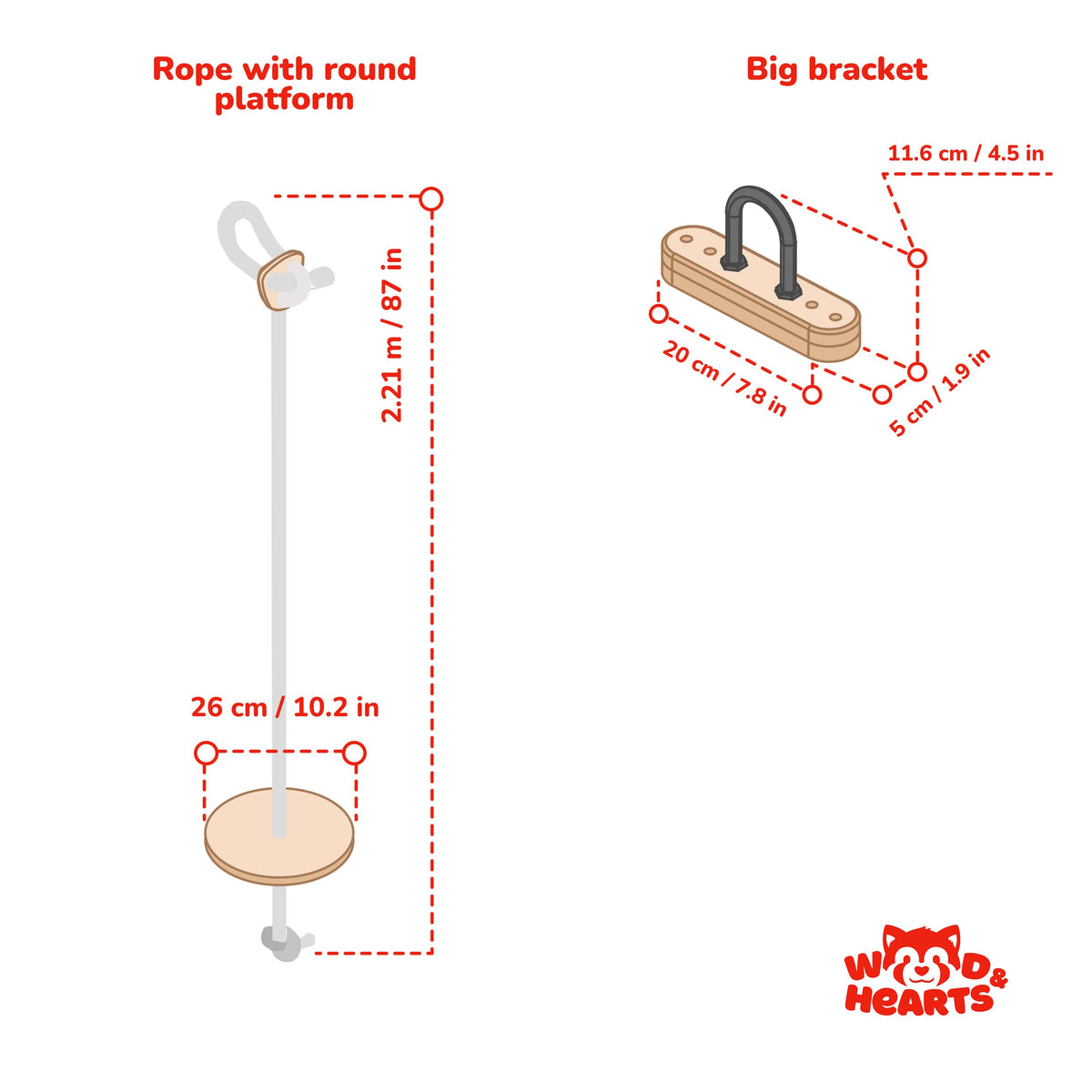 Ceiling Mounted Rope Swing With Wooden Disc Platform