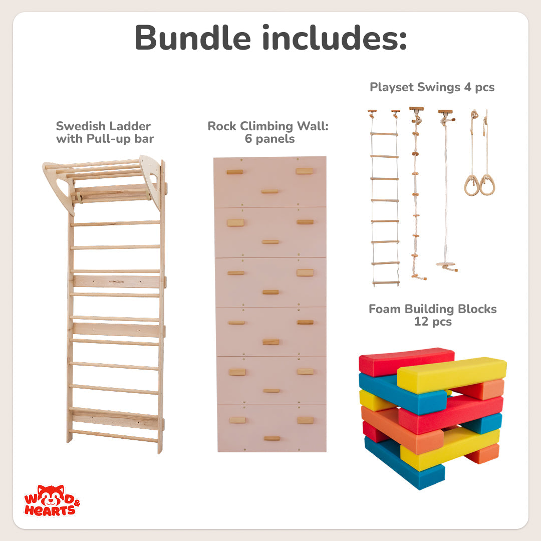 4-in-1 Swedish Wall Kit For Playroom