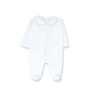 Diamond Pima Footie, White & Blue