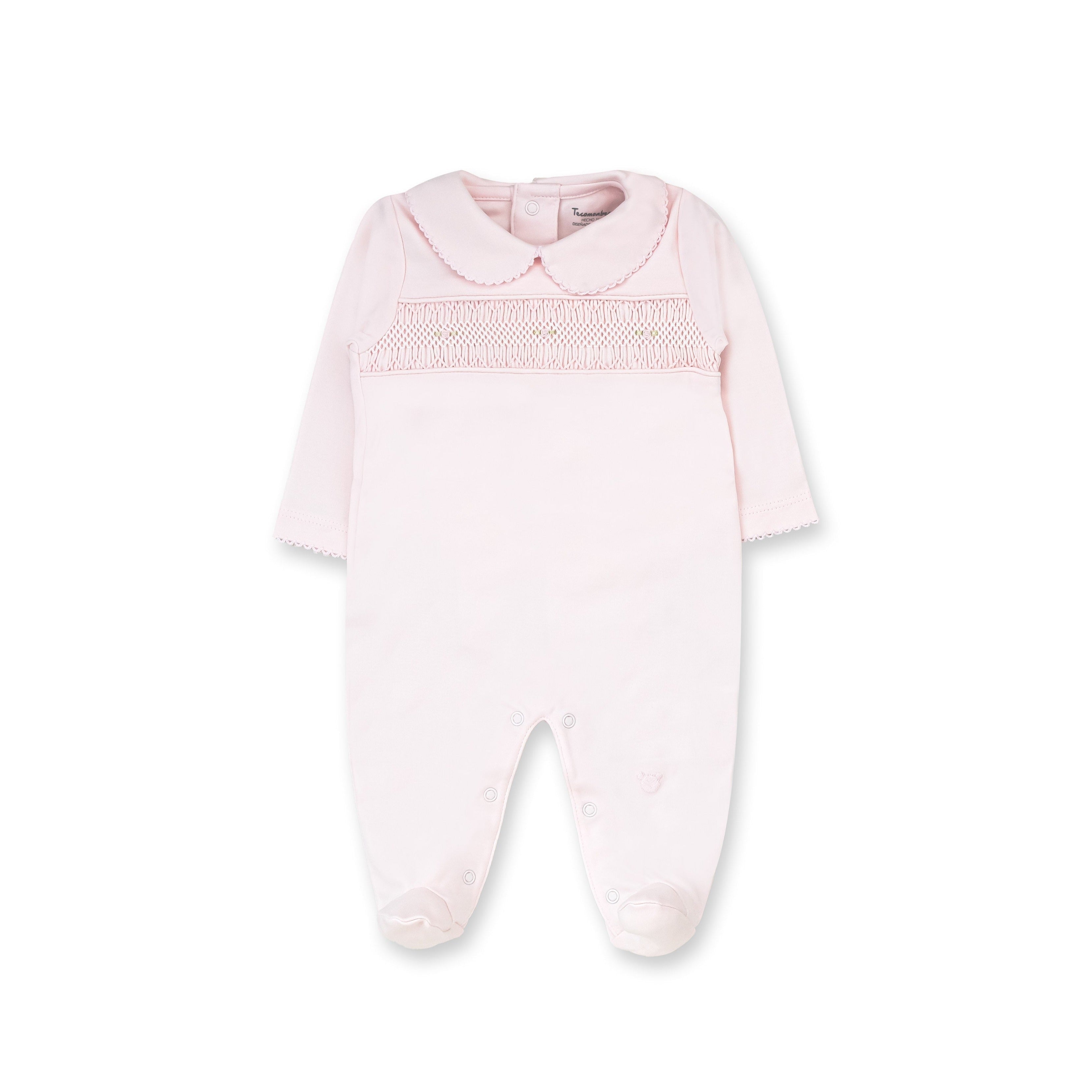 Hand Smocked Pima Footie, Pink