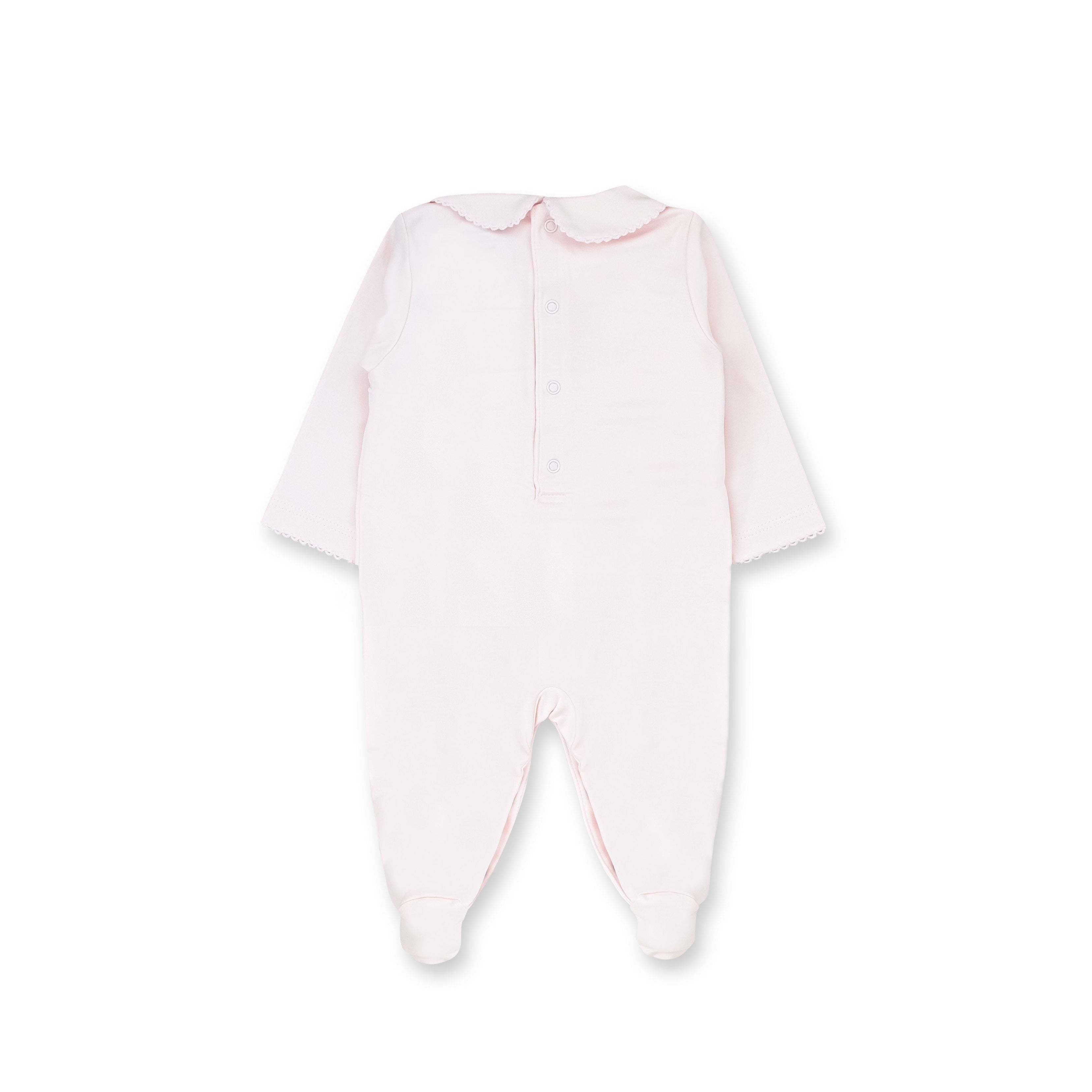 Hand Smocked Pima Footie, Pink