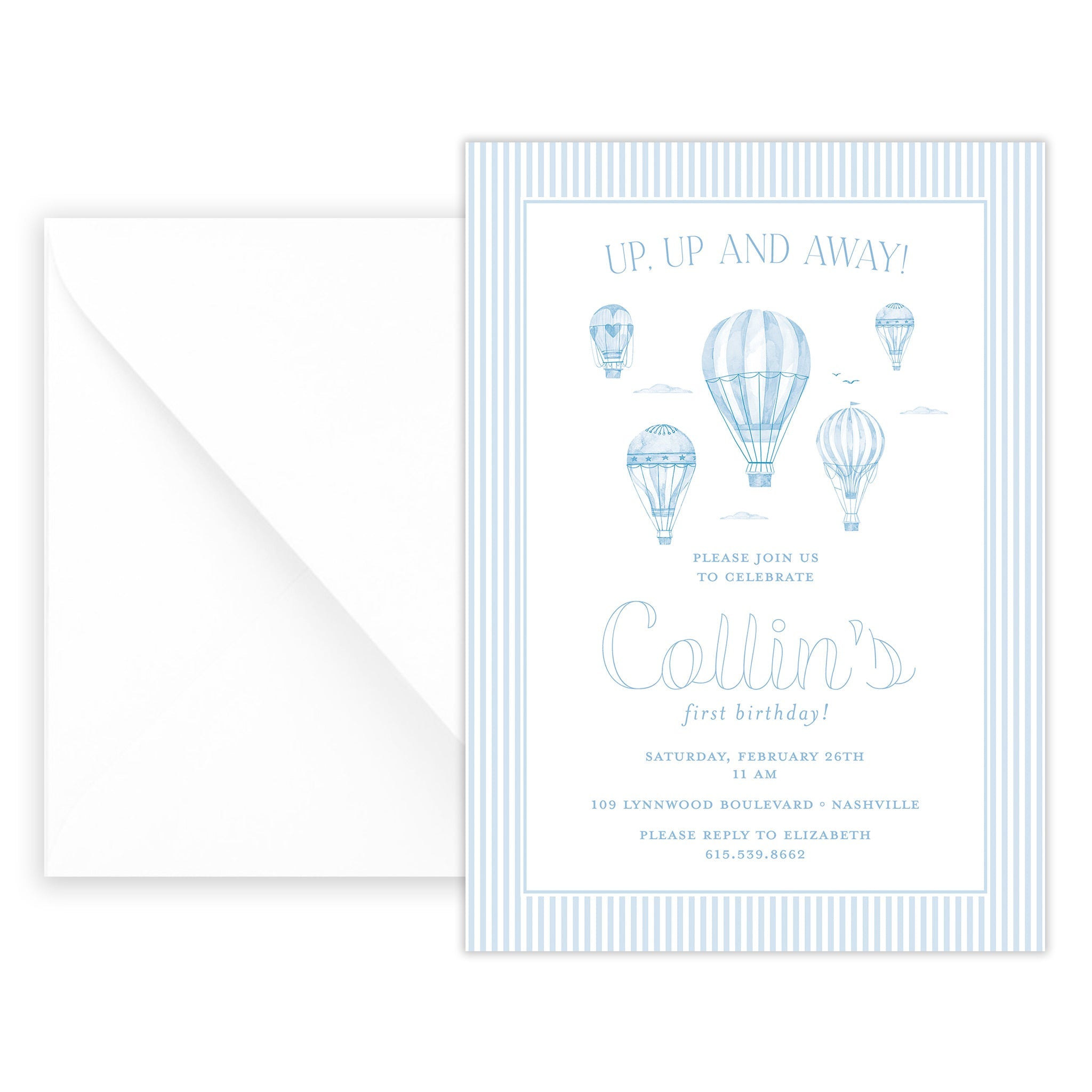 Hot Air Balloon Birthday Invitation