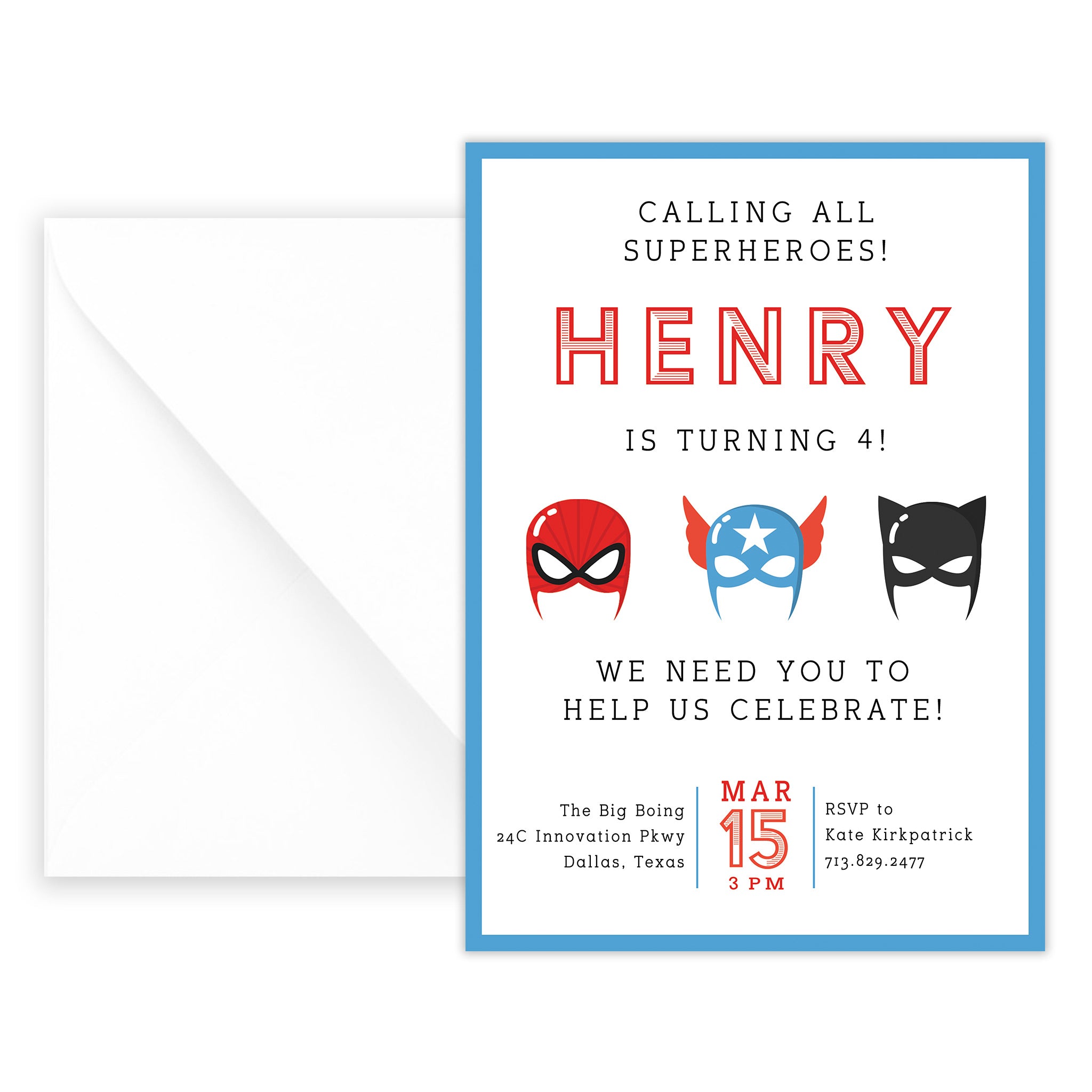 Superhero Birthday Invitation