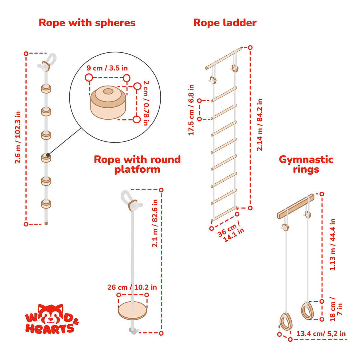 4-in-1 Swedish Wall Kit For Playroom
