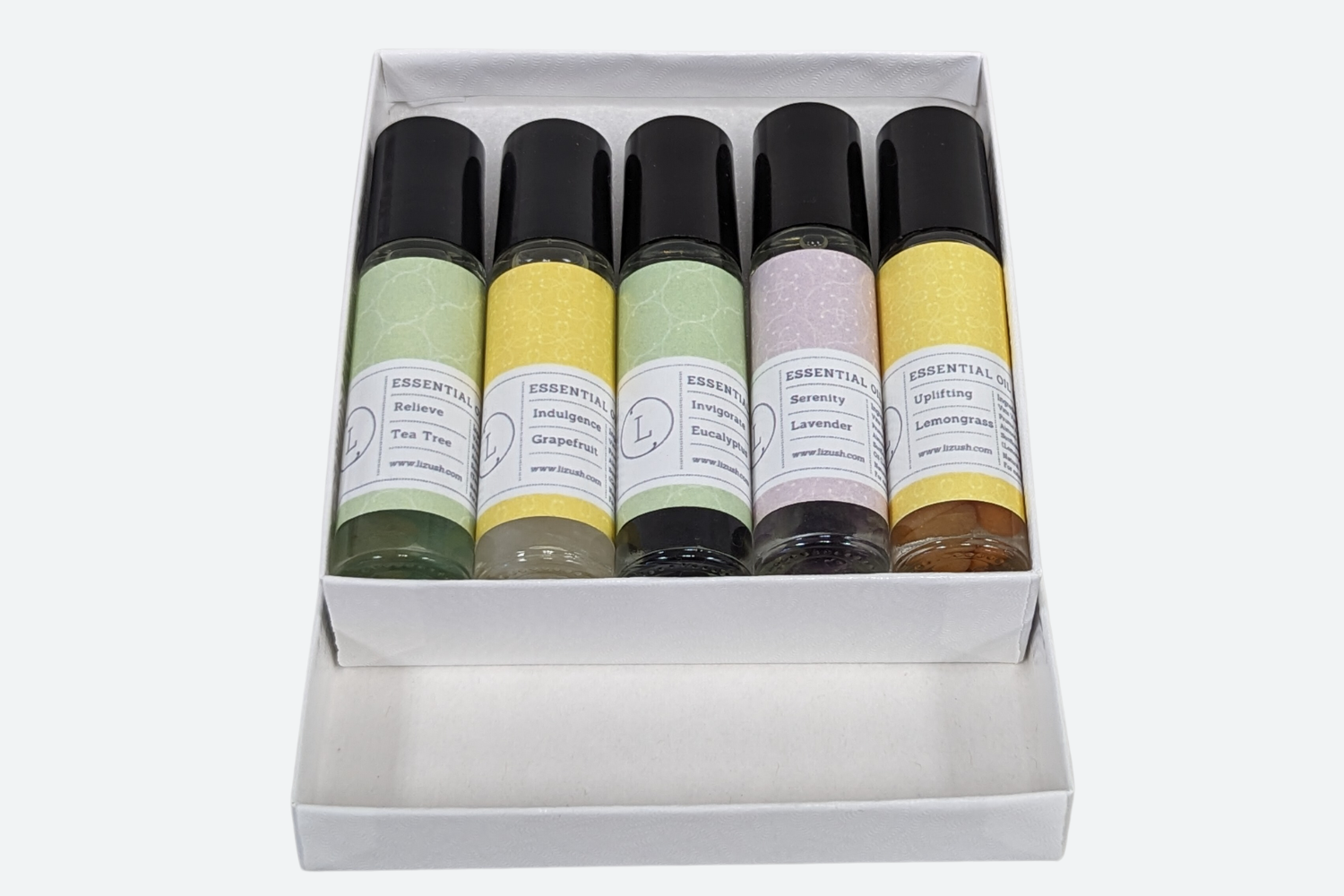 Essential Oils Roll-on With Crystals - Set Of 5