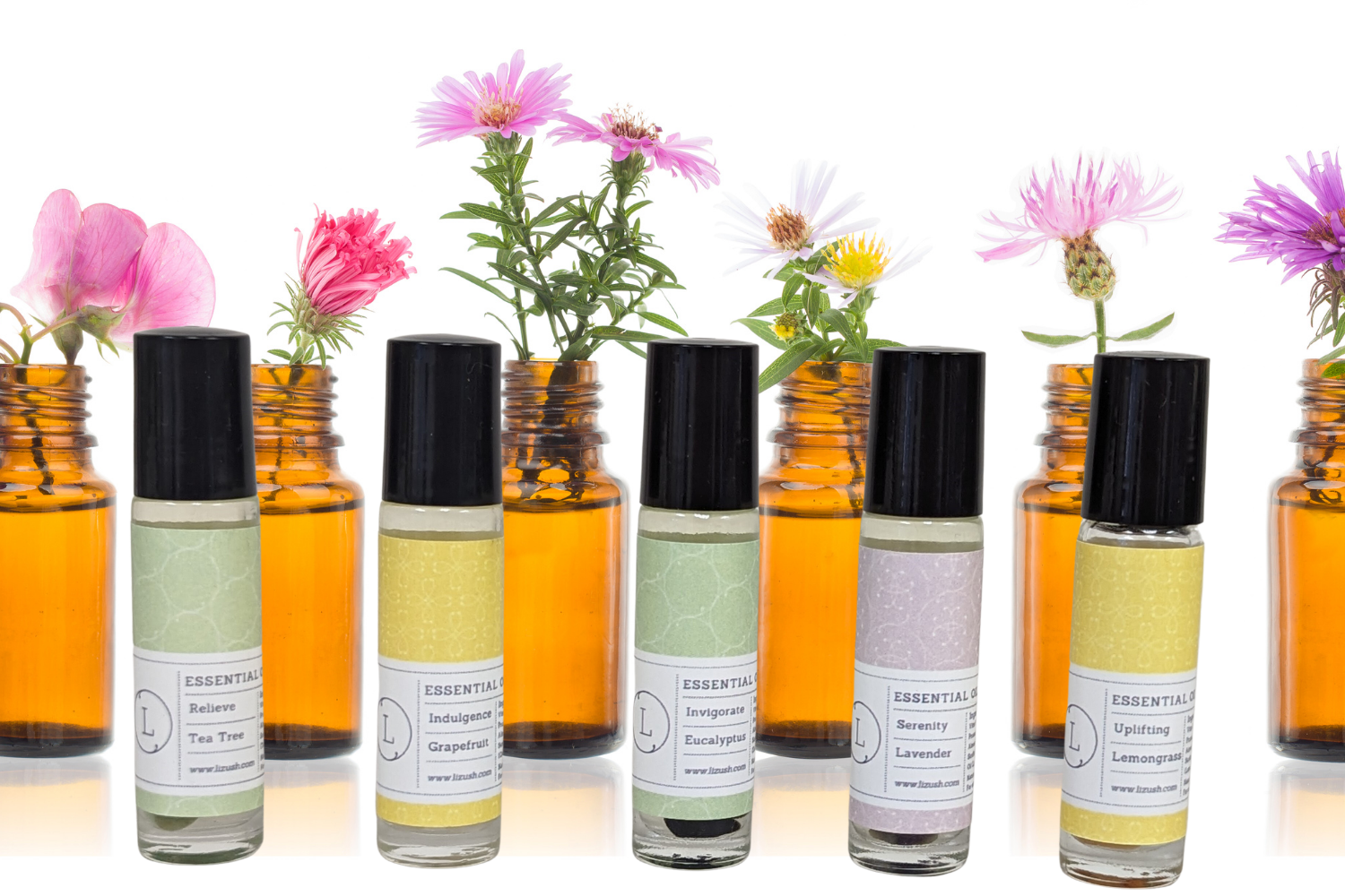 Cbd Essential Oils Roll-on Set With Crystals And Cbd (thc Free)