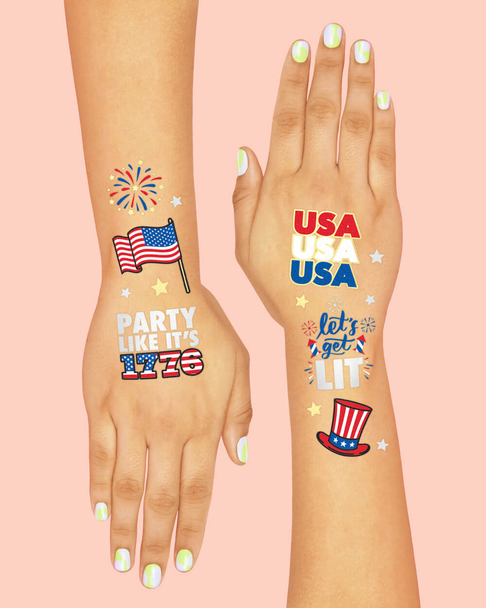 Let's Get Lit Tats - 30 Foil Temporary Tattoos