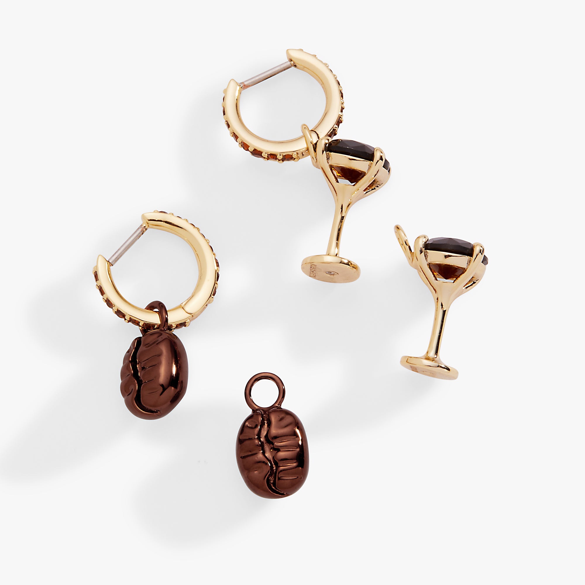 Espresso Martini Interchangeable Charm Huggie Hoop Set Of 2