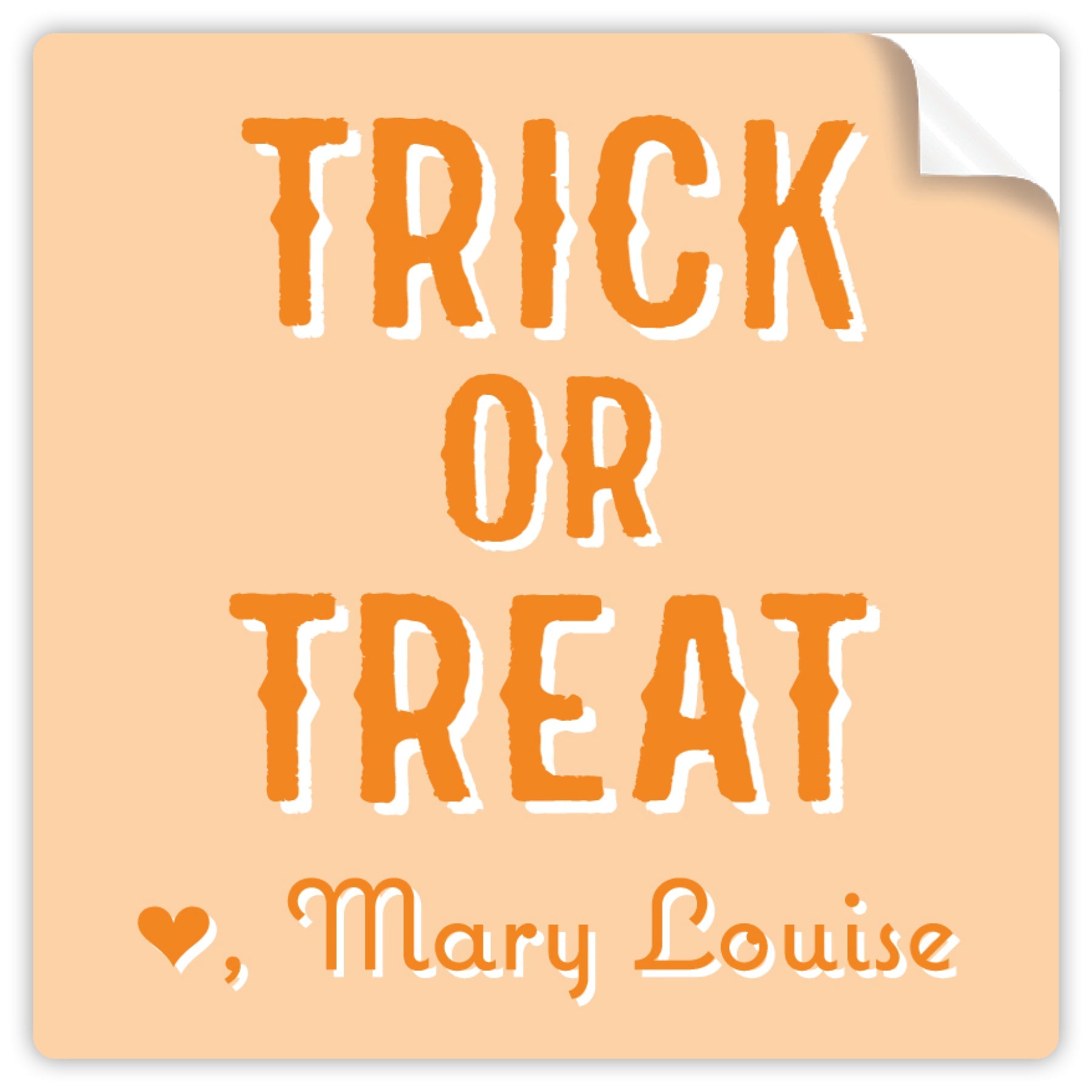 Orange Trick Or Treat Halloween Sticker
