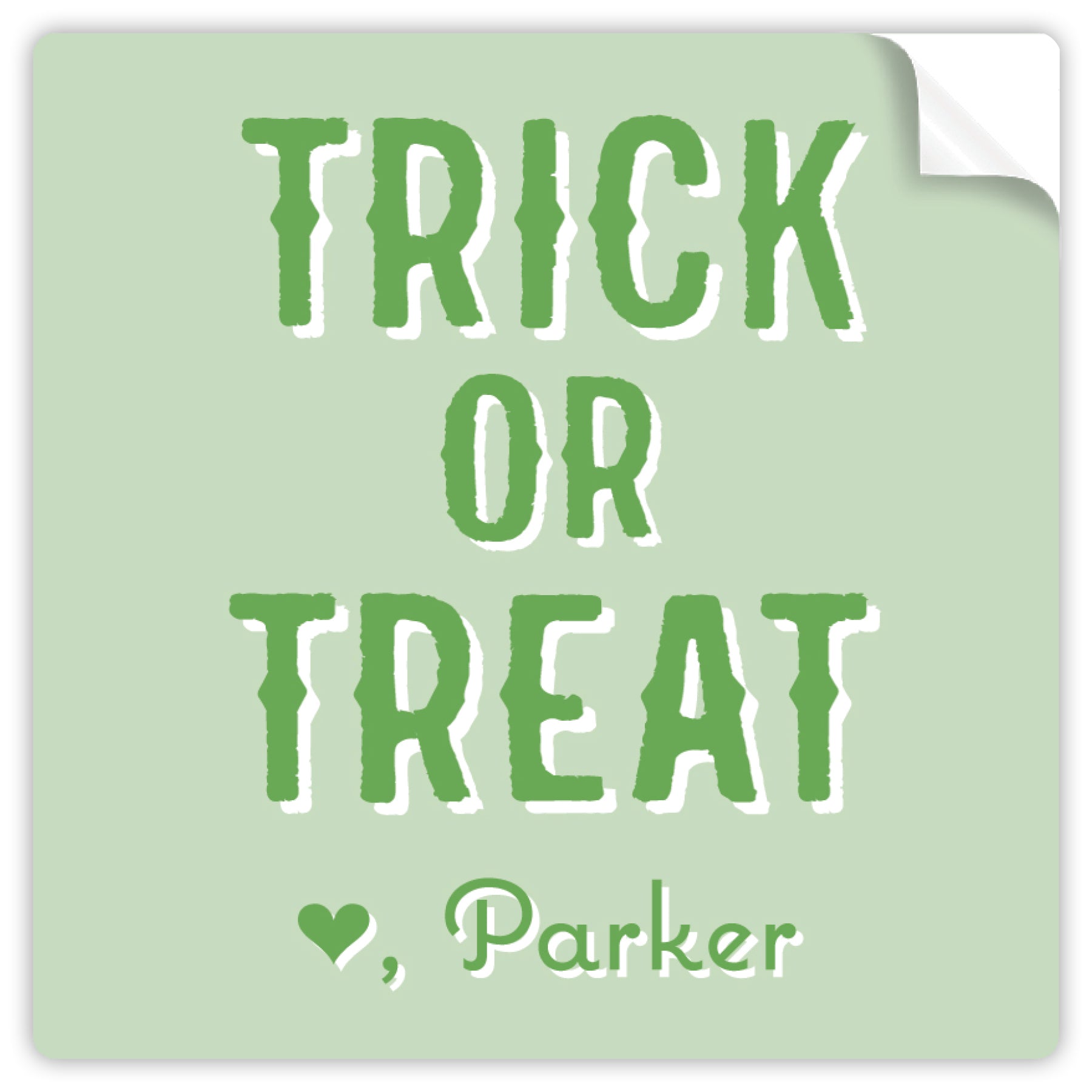 Green Trick Or Treat Halloween Sticker