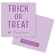 Purple Trick Or Treat Halloween Card