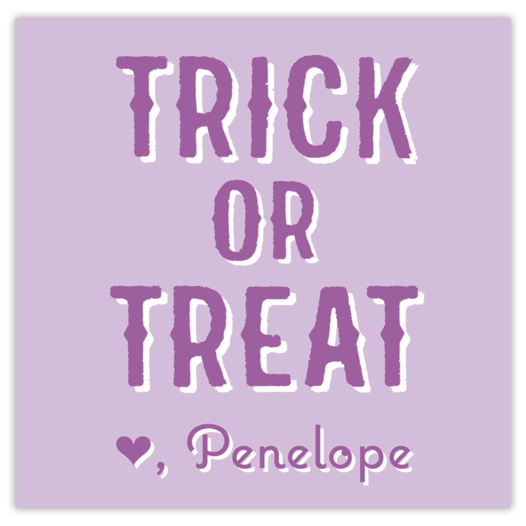 Purple Trick Or Treat Halloween Card