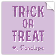 Purple Trick Or Treat Halloween Sticker