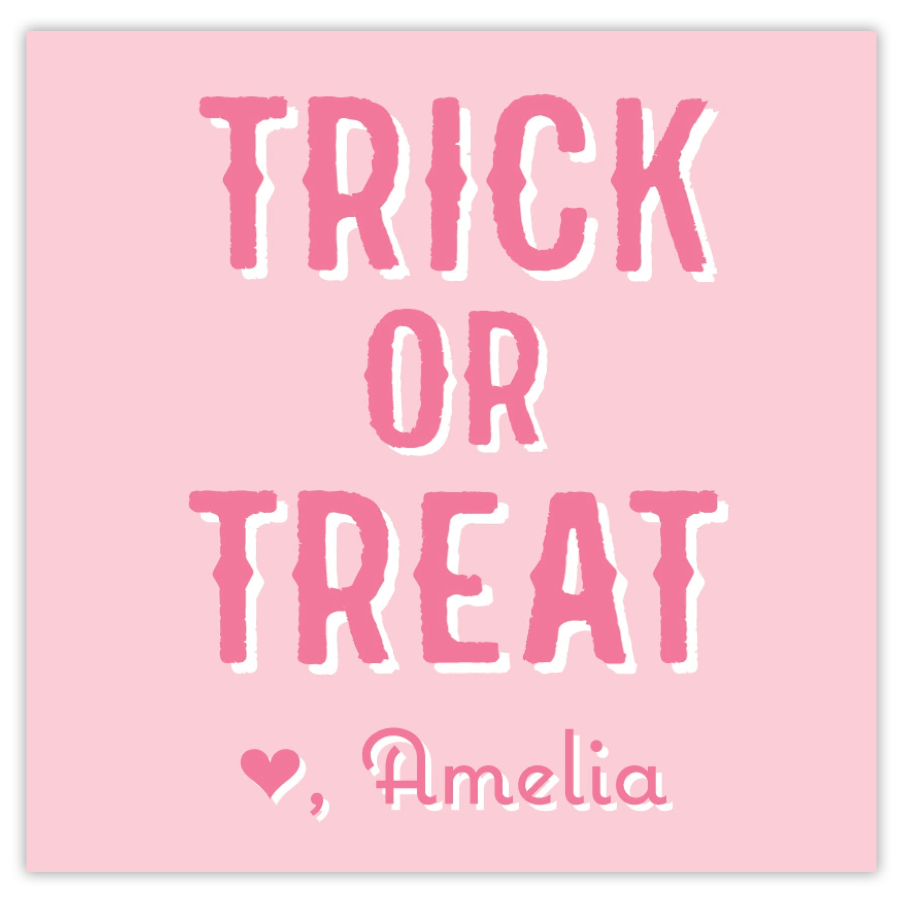 Pink Trick Or Treat Halloween Card