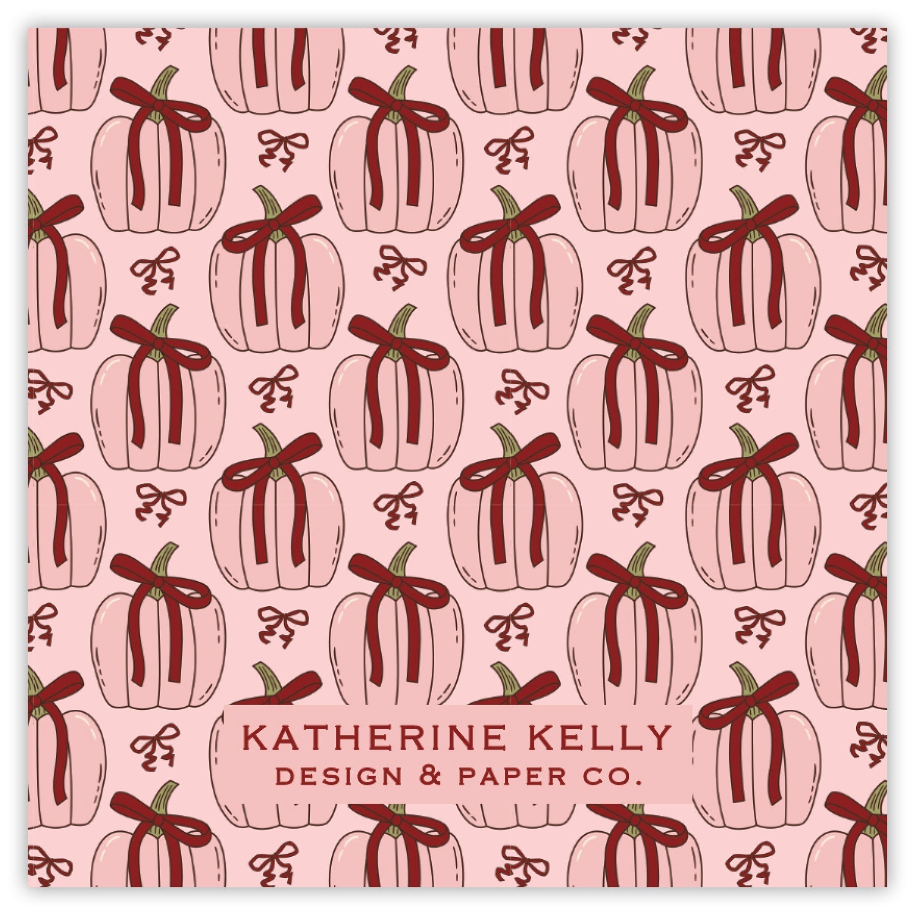 Pink & Maroon Pumpkin Halloween Card