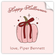 Pink & Maroon Pumpkin Halloween Sticker
