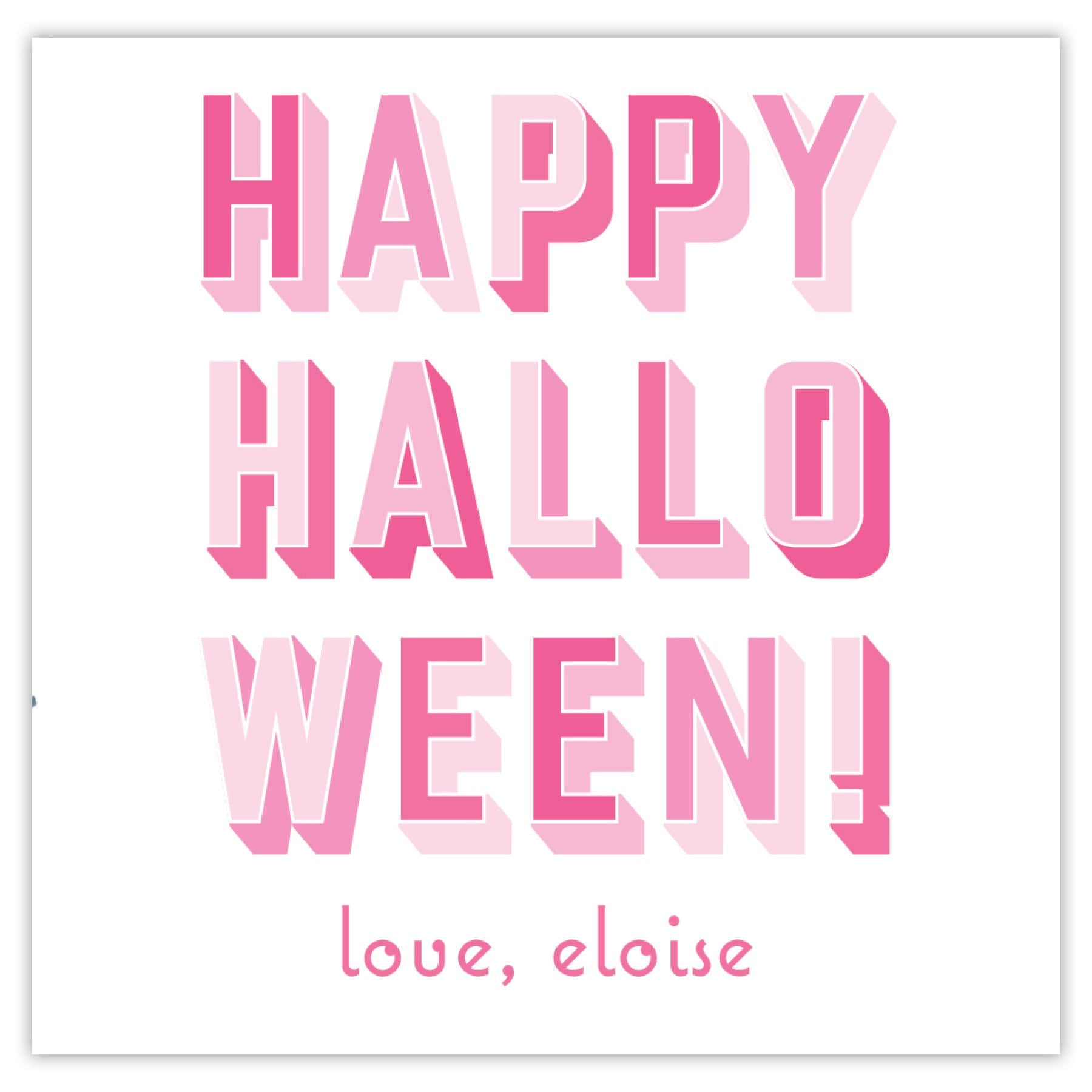 Pink Shaded Halloween Card