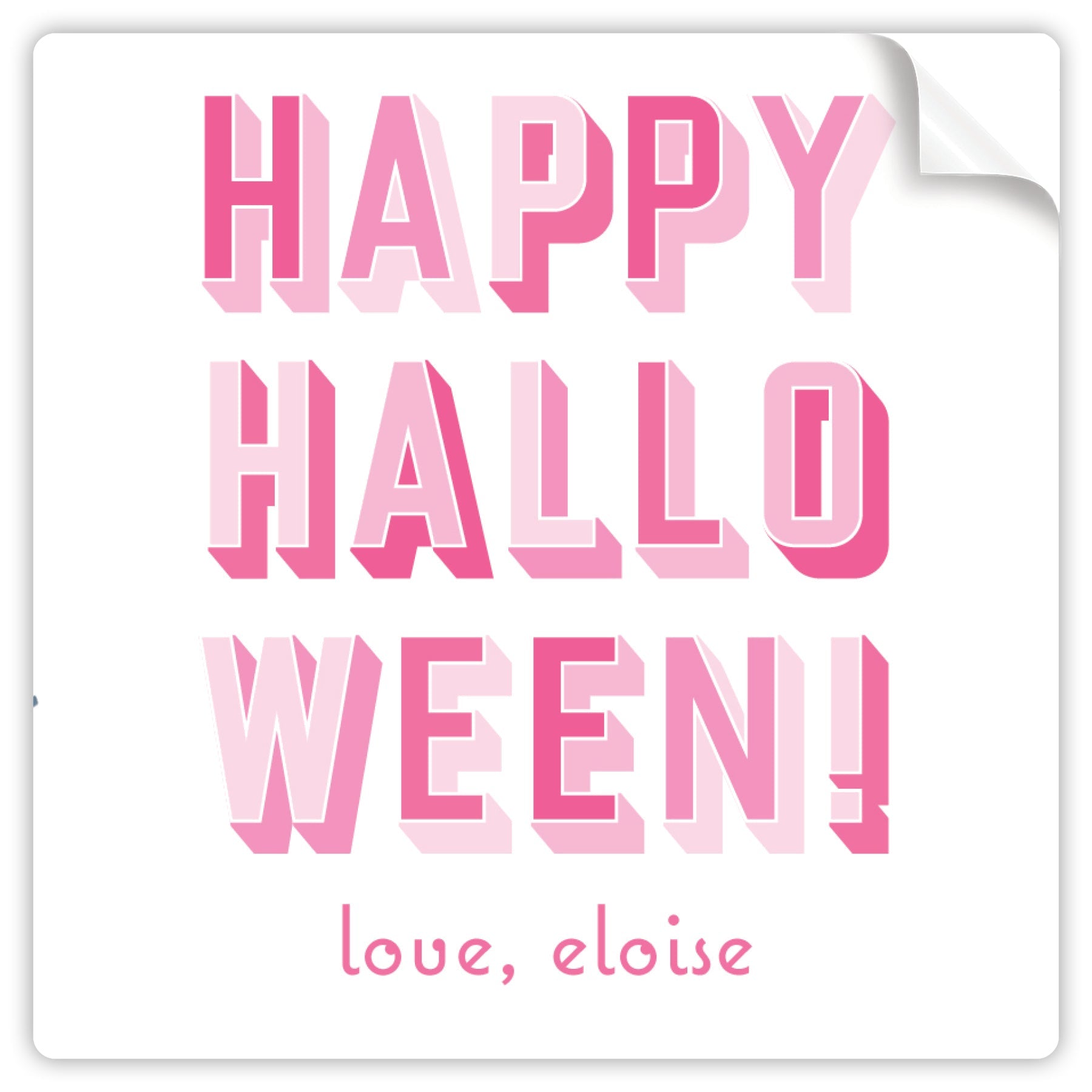 Pink Shaded Halloween Sticker