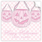 Pink Pumpkin Pail Trio Halloween Sticker