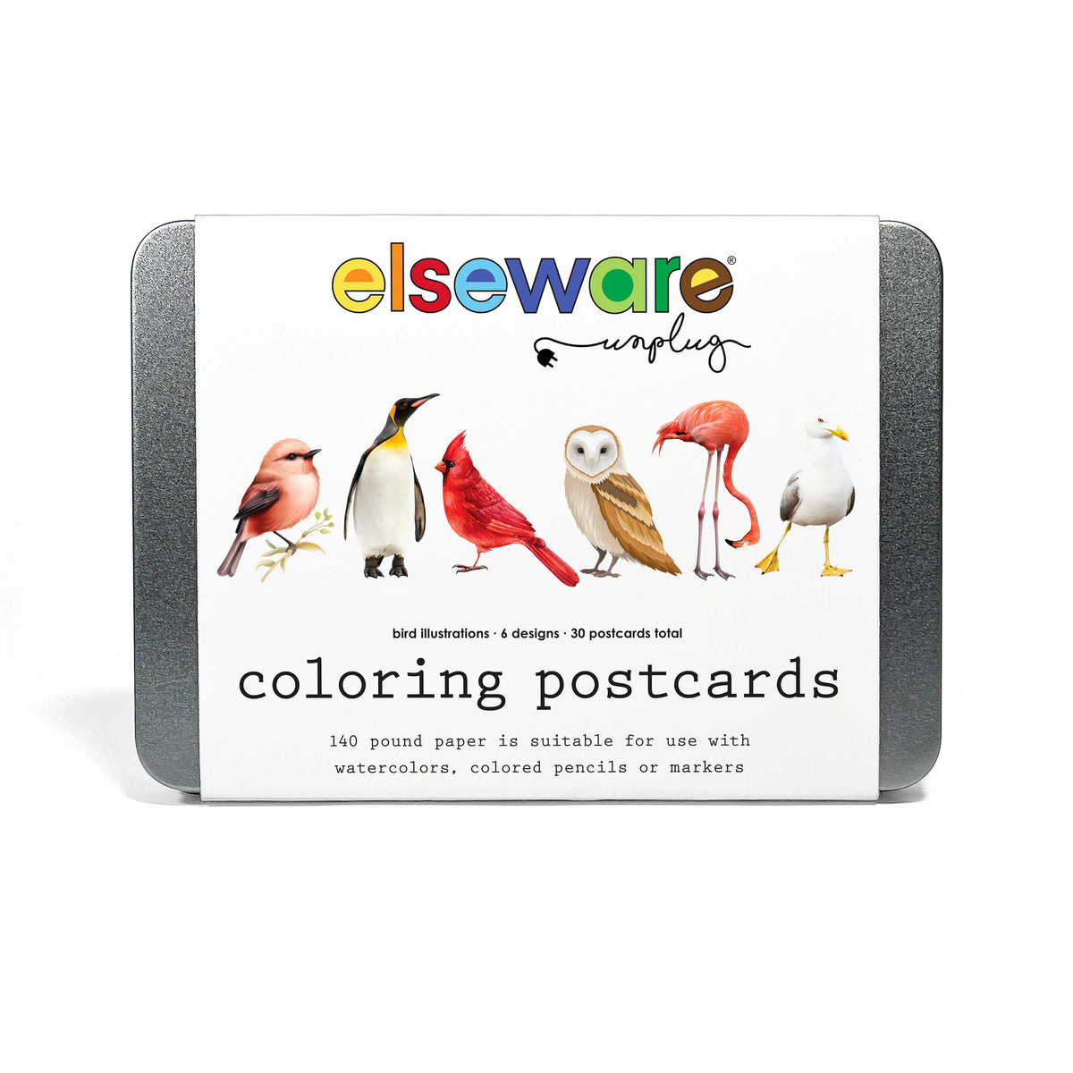 Coloring Postcards W/ 6 Designs (30 Cards)