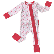 Ezrah Valentines Bamboo Ruffle Convertible Footie (pre-order)