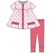 Ezrah Valentines Bamboo Short Sleeve Tunic + Legging Set (pre-order)