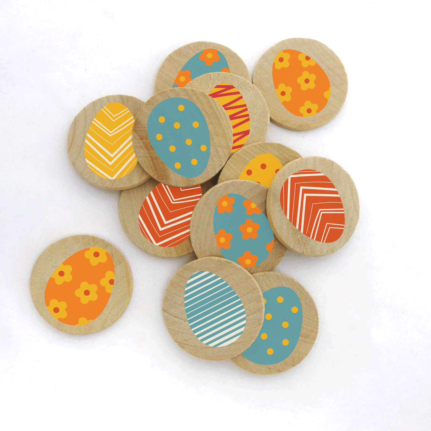 Happy Easter Solid Maple Wood Serving Board Platter - 11" X 16" | Easter Egg Wooden Tokens | Made In The Usa 🇺🇸