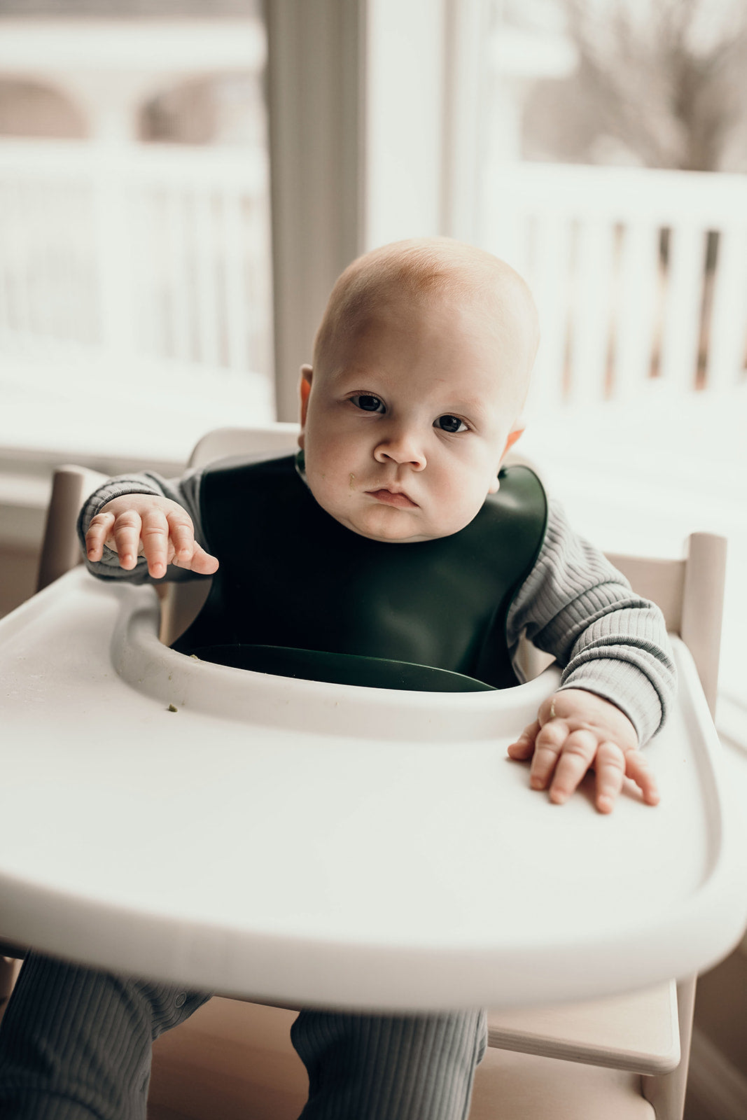Forrest Green Silicone Bib With Crumb Catcher