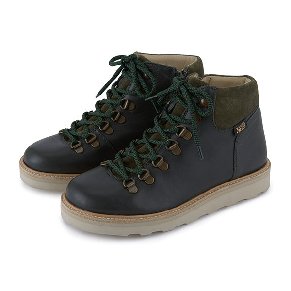 Eddie Ankle-High Hiking Kids Boot Hunter Green Leather