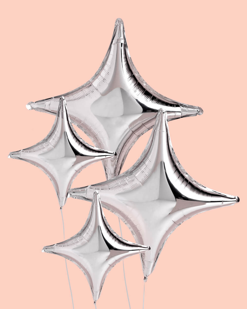 Sparkle Balloon - 6 Pc Silver Foil Set