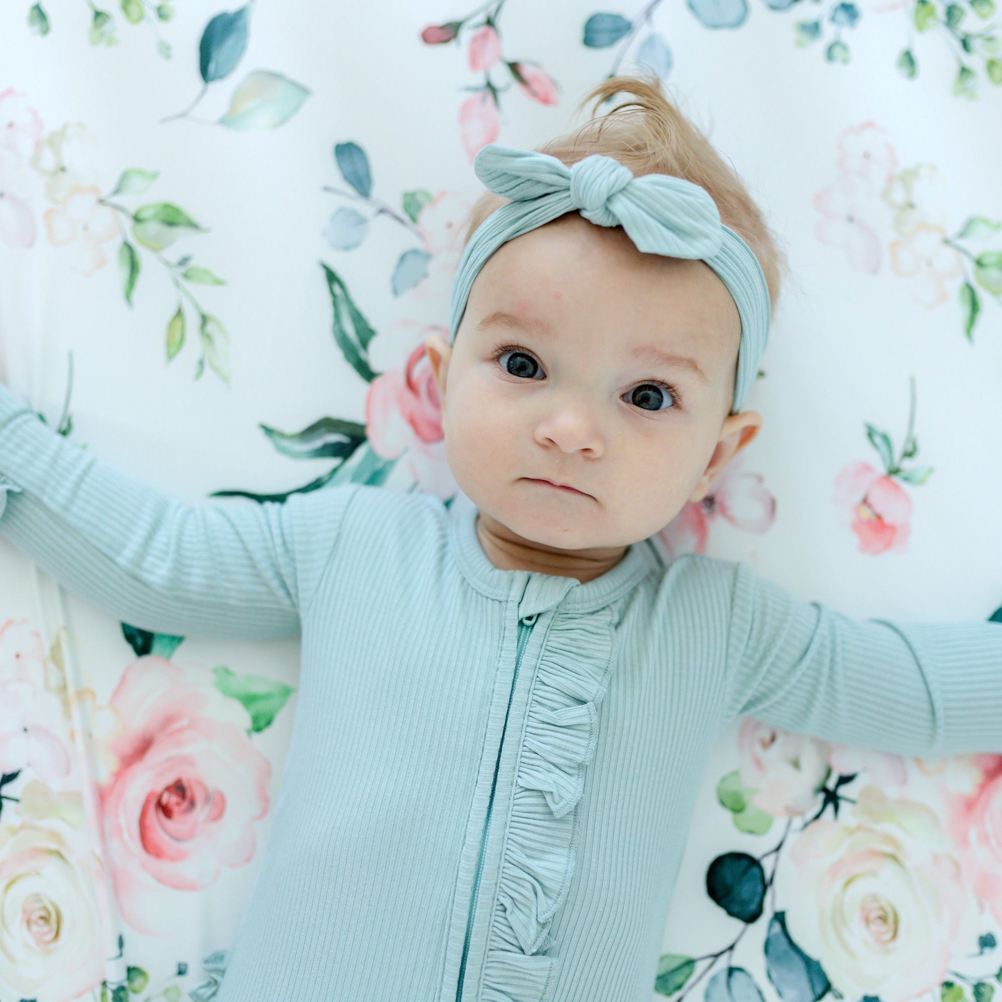 Fitted Crib Sheet - Peach Floral