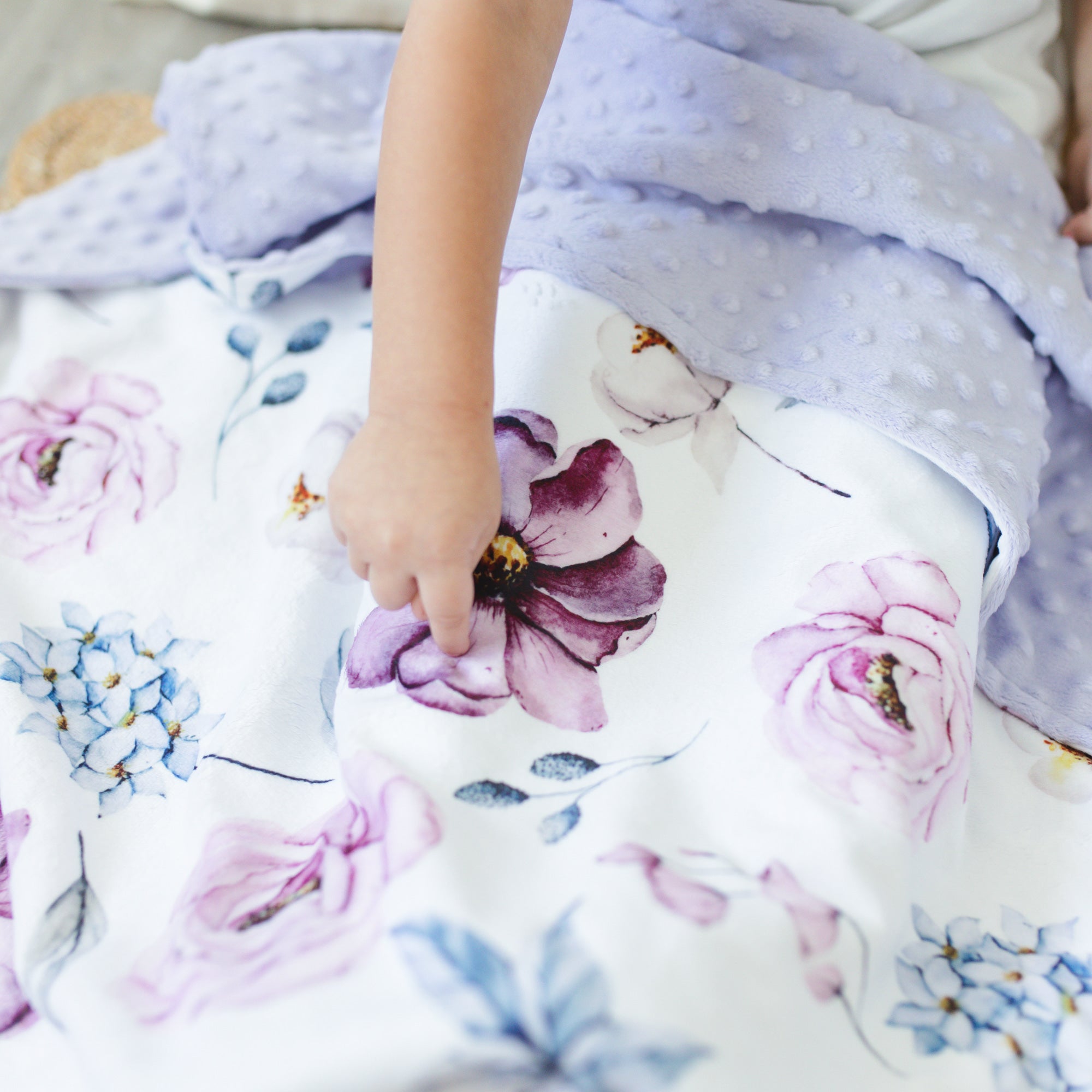 Minky Baby Blanket Vintage Floral