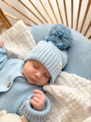 Luna + Luca Pom Beanie - Powder Blue