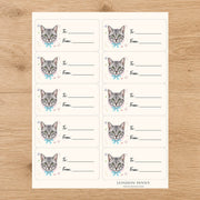 Egyptian Mau Purrfectly Yours Gift Tag Sticker Sheet