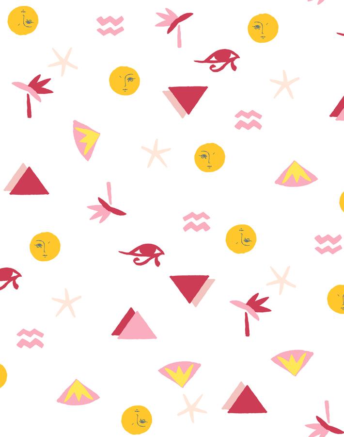 'egyptian Icons' Wallpaper By Tea Collection - Berry