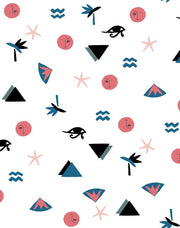 'egyptian Icons' Wallpaper By Tea Collection - Cadet Blue