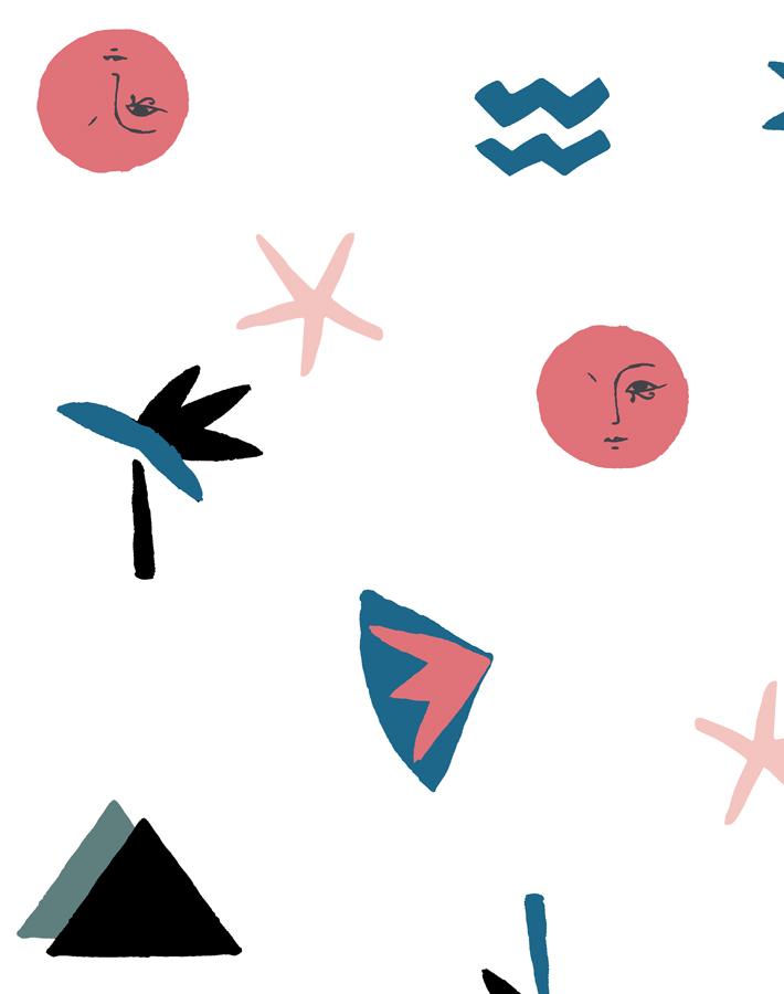 'egyptian Icons' Wallpaper By Tea Collection - Cadet Blue