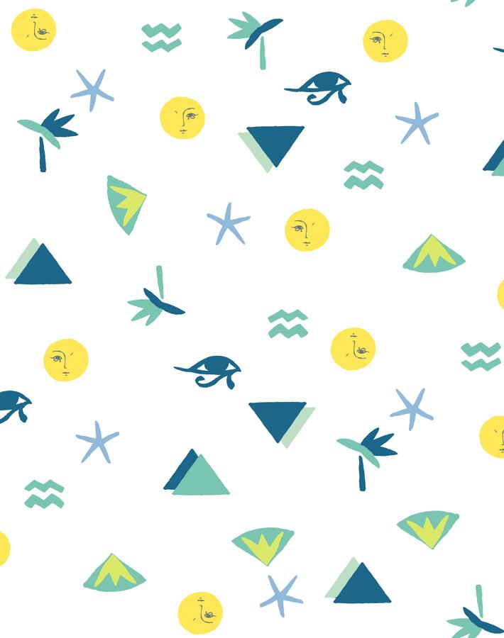 'egyptian Icons' Wallpaper By Tea Collection - Green