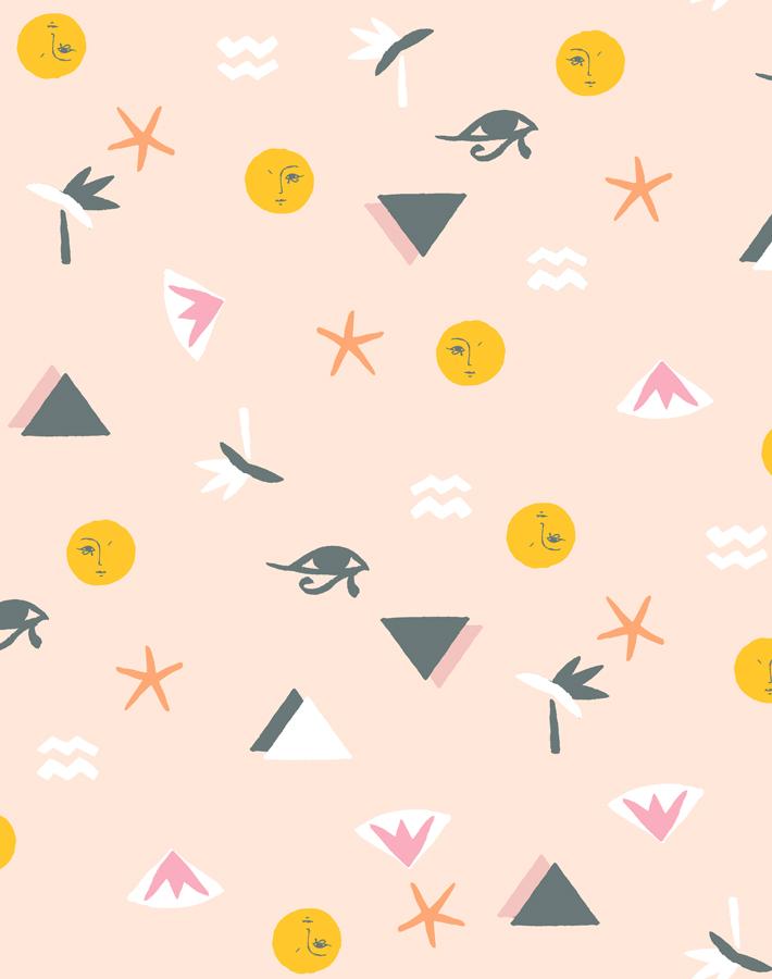 'egyptian Icons' Wallpaper By Tea Collection - Peach