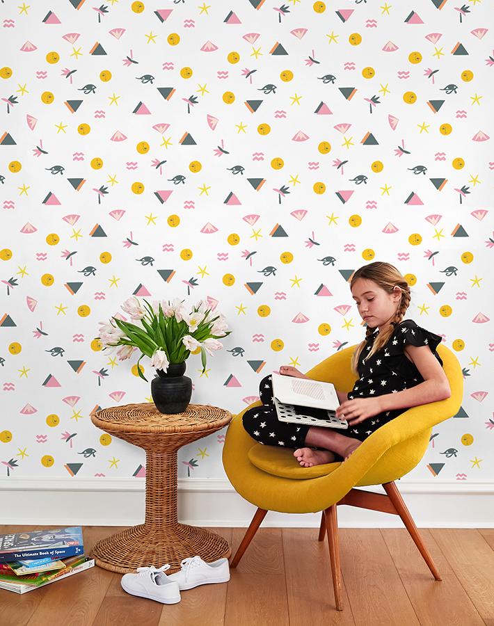 'egyptian Icons' Wallpaper By Tea Collection - Bubblegum