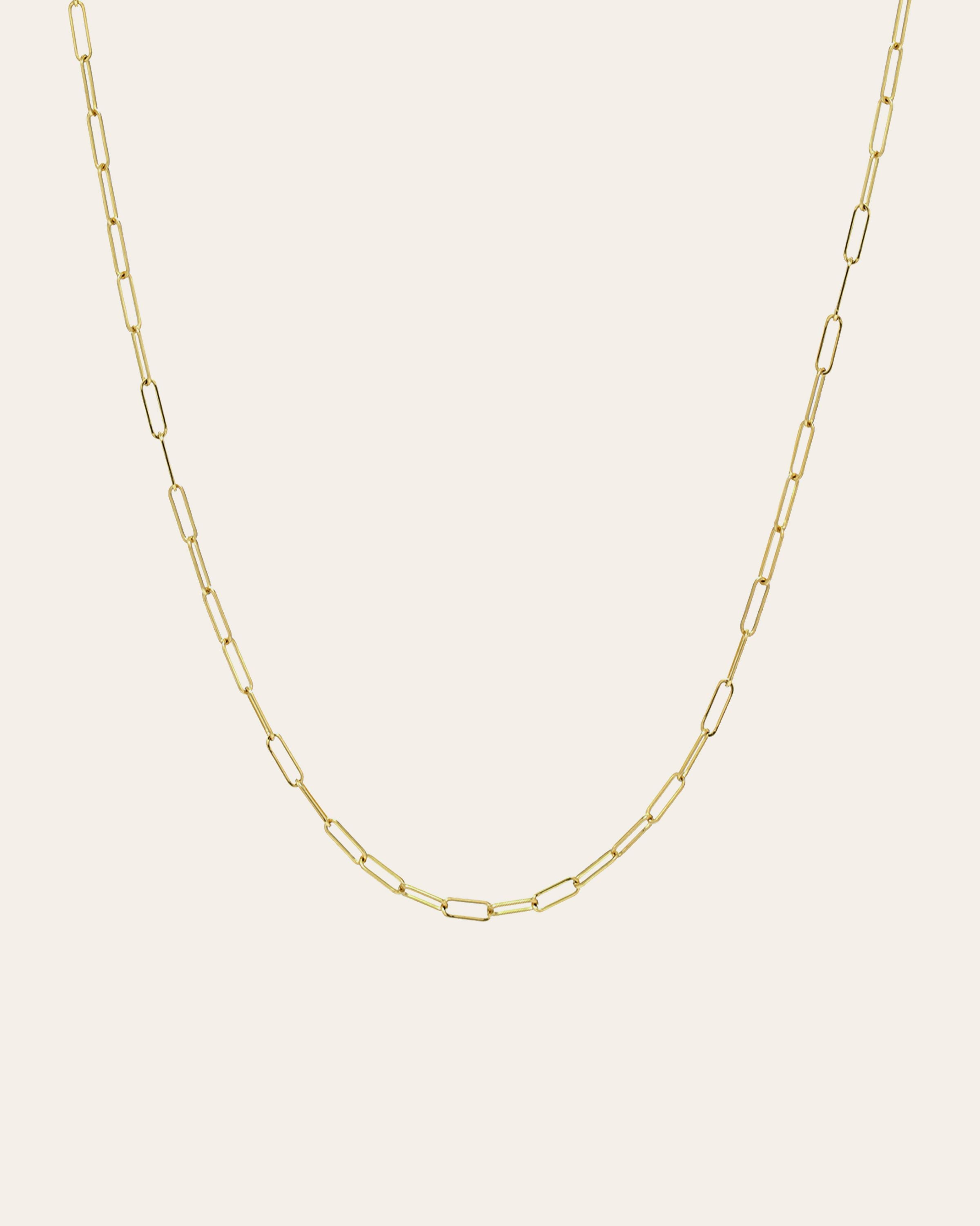 14k Gold Open Link Chain Necklace