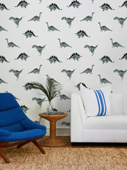 'el Dorado Dinos' Wallpaper By Tea Collection - White