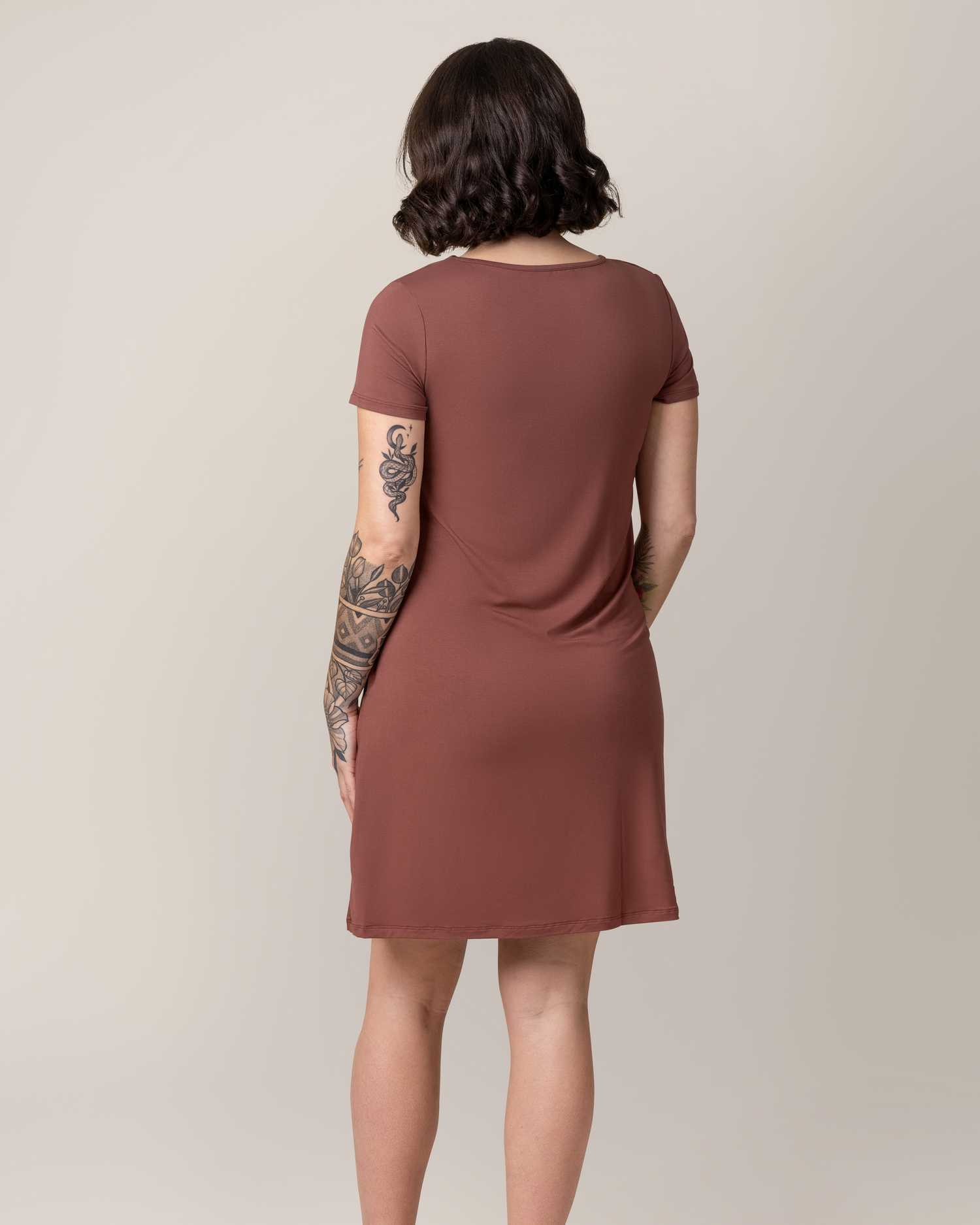 Eleanora Bamboo Maternity & Nursing Dress | Redwood