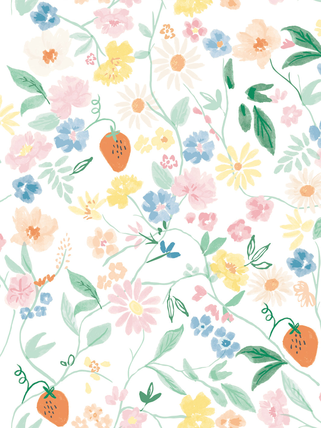 'elegant Floral' Wallpaper By Meri Meri - White